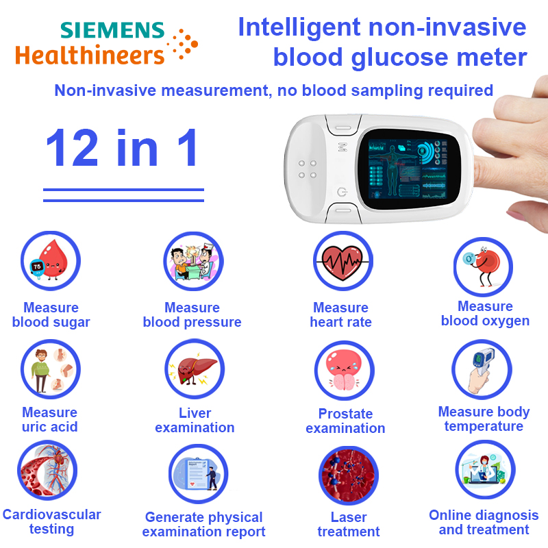 【12-u-1】Inteligentni neinvazivni mjerač glukoze u krvi【neinvazivno mjerenje šećera u krvi + mjerenje krvnog tlaka + mjerenje mokraćne kiseline + mjerenje tjelesne temperature + generiranje izvješća o fizičkom pregledu + online dijagnoza i liječenje + jetra test funkcije + kardiovaskularno testiranje + mjerenje otkucaja srca + laserski tretman + pregled prostate + mjerenje kisika u krvi 】