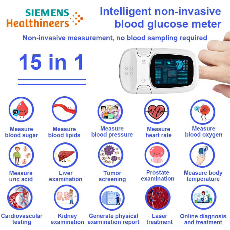 【15-u-1】Inteligentni neinvazivni mjerač glukoze u krvi【neinvazivno mjerenje šećera u krvi + mjerenje krvnog tlaka + mjerenje mokraćne kiseline + mjerenje tjelesne temperature + generiranje izvješća o fizičkom pregledu + online dijagnoza i liječenje + jetra test funkcije + kardiovaskularno testiranje + mjerenje otkucaja srca + lasersko liječenje + pregled prostate + mjerenje kisika u krvi + mjerenje lipida u krvi + probir raka + pregled bubrega】